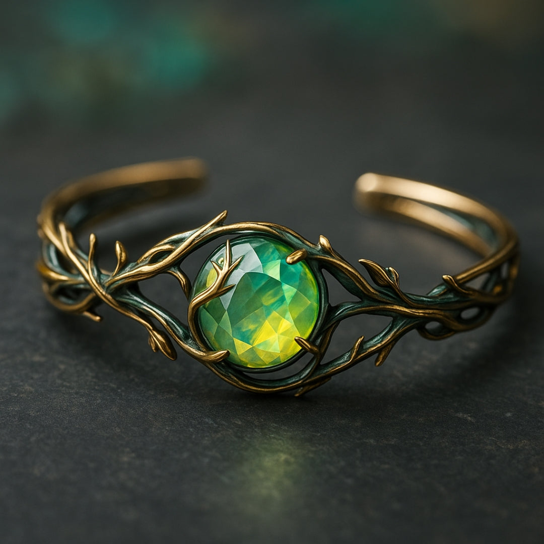 Armband met groene opaallook