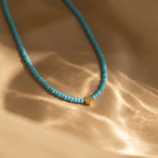 Bohemian Blue Seed Bead Heart Necklace