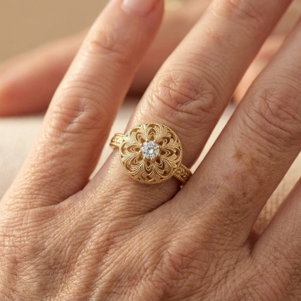 Gold-Tone Pearl Ring