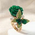Rose Floral Ring in Three Colours