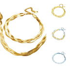 Set met slangenketting en armband in goudkleurig staal