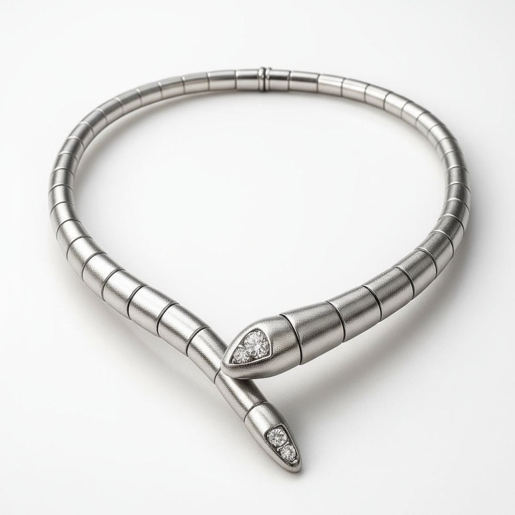 Serpent Necklace in Three Tones