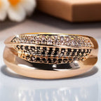 Two-Tone Pavé Stripe Ring