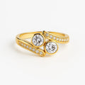 Ronde goudkleurige orbitring met kristal