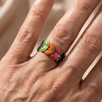 Boho Multicolour Leaf Band Ring