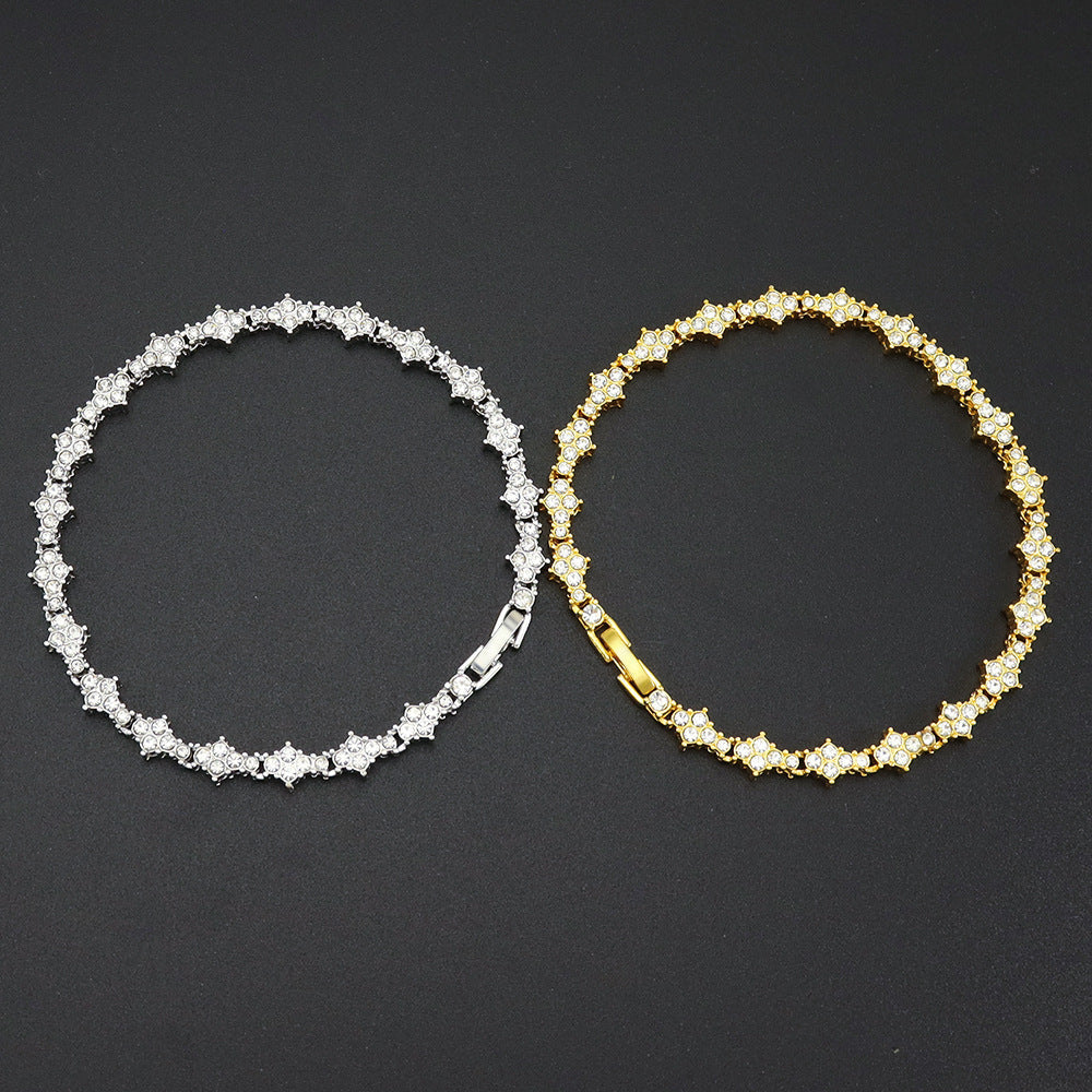 Klassieke tennisarmband met clusters