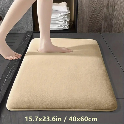Coral Velvet Embossed Bathroom Mat – Super Absorbent, Non-Slip, Machine Washable