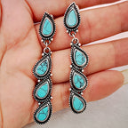 Vintage Turquoise Leaf Drop Earrings