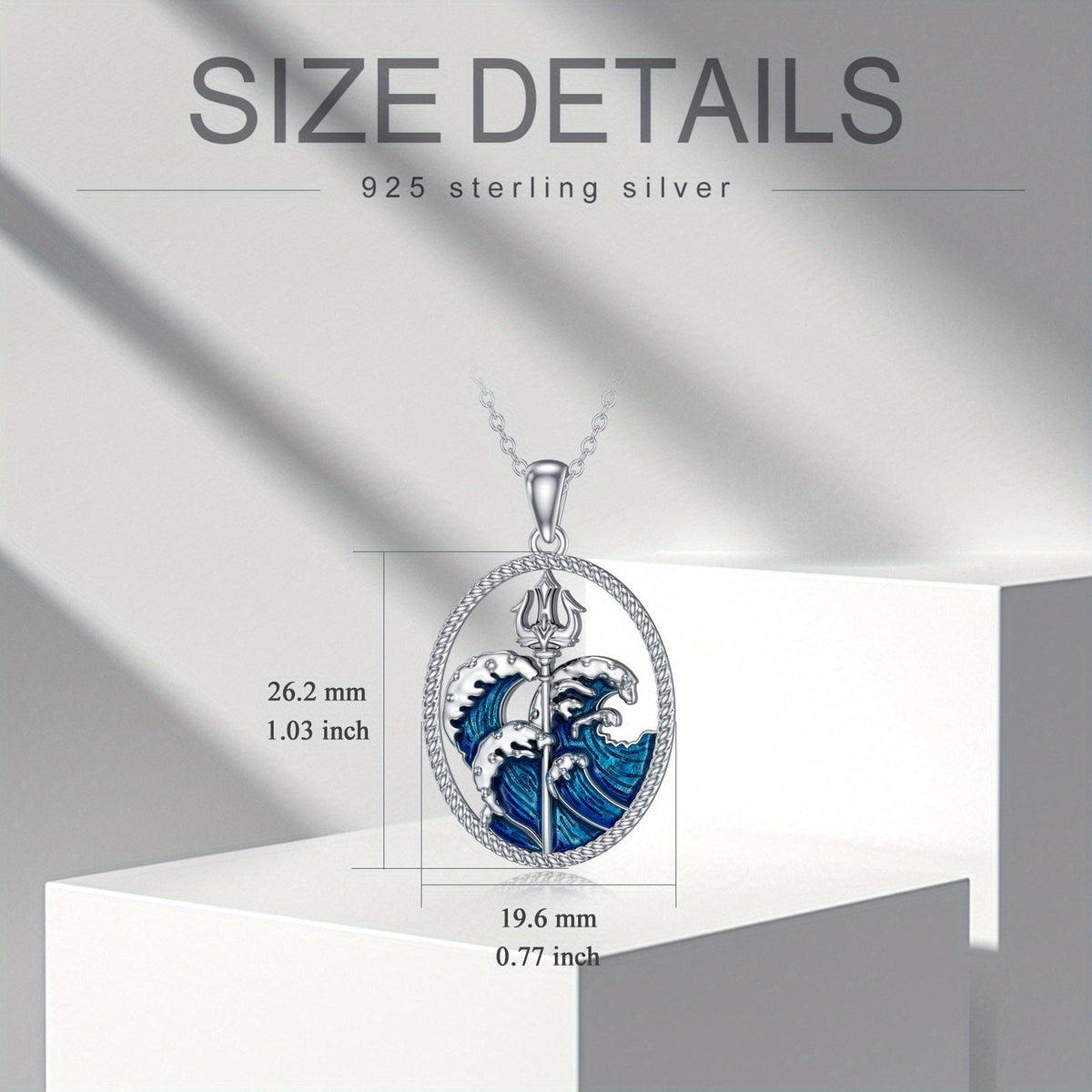 Trident Ocean Wave Pendant Necklace