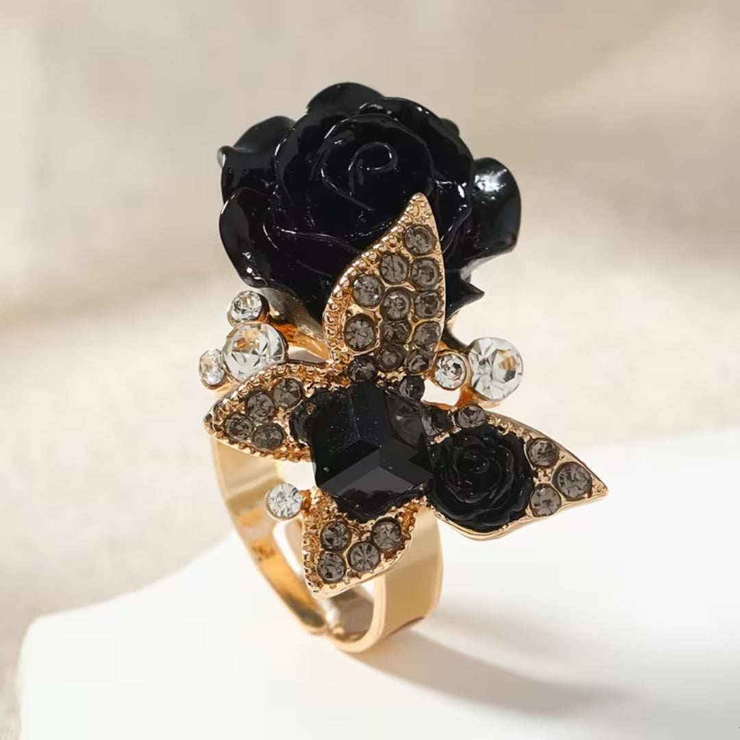 Rose Floral Ring in Three Colours