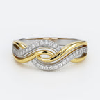 Gevlochten tweekleurige ring met kristal