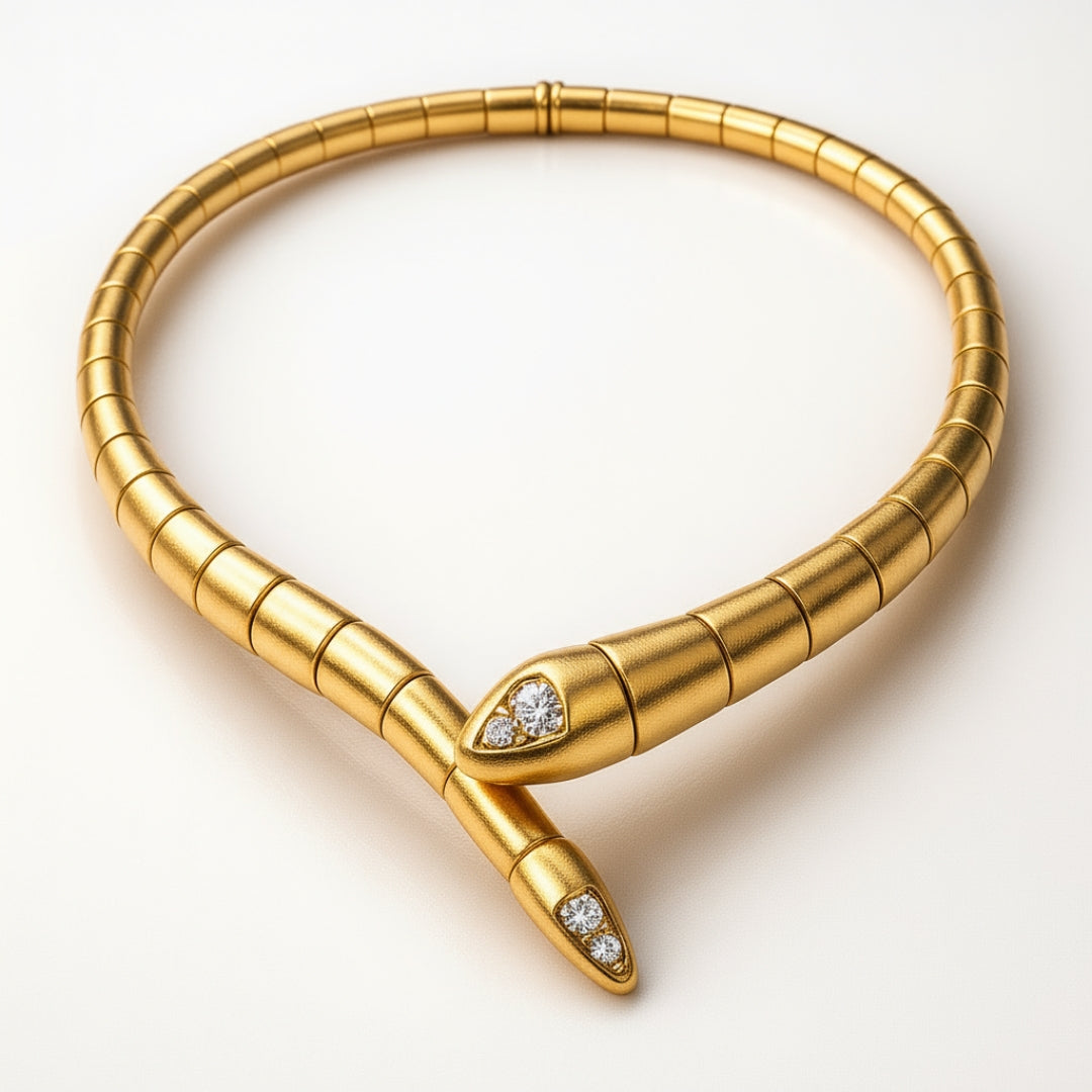Serpent Necklace in Three Tones
