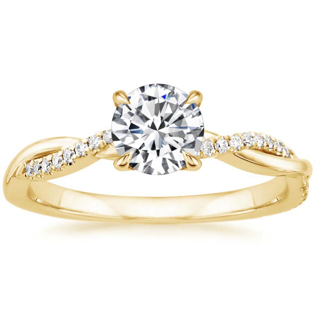 Zirconia Gold-Tone Classic Ring