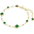 Fijne armband met smaragdlook in goudkleur