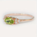 Bohemian Oval Zirconia Rose Gold-Plated Ring