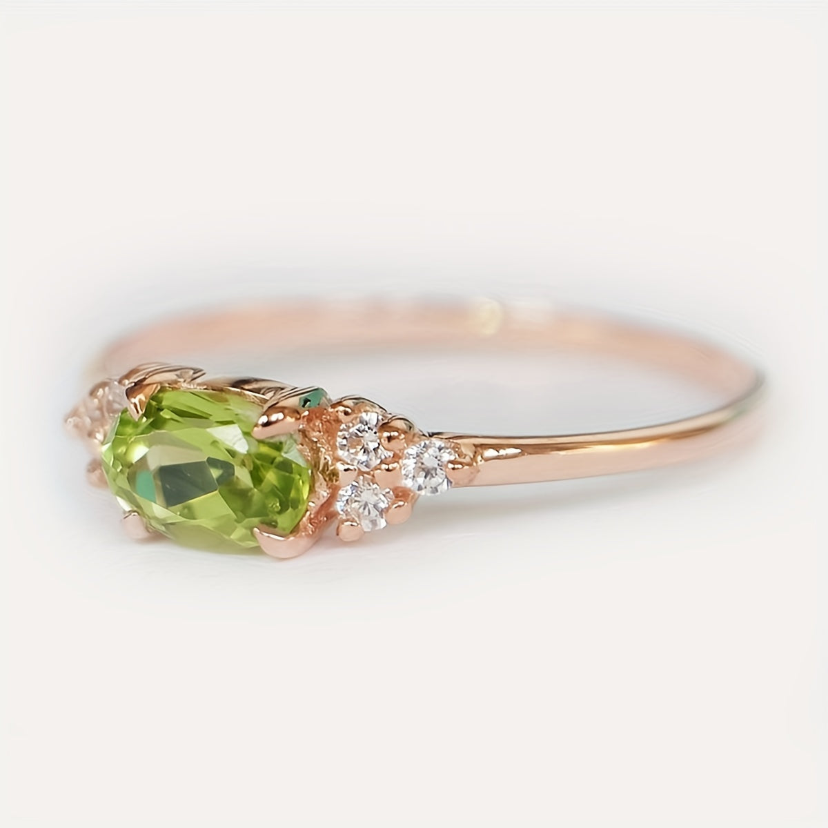 Bohemian Oval Zirconia Rose Gold-Plated Ring