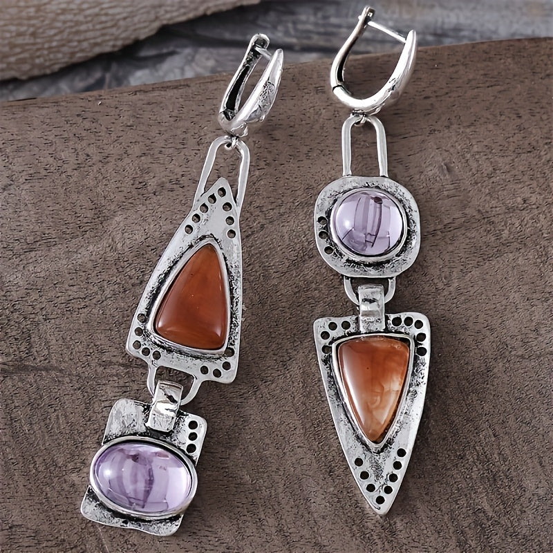 Rhinestone and Silver-Plated Statement Earrings