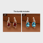 Round and Oval-Cut Stone Drop Earrings