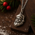 Silver-Tone Santa Necklace