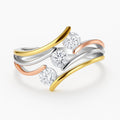 Three-Tone Zirconia Orbit Ring