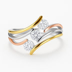 Three-Tone Zirconia Orbit Ring
