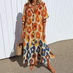 Button-Front Long Sleeve Shirt Maxi Dress