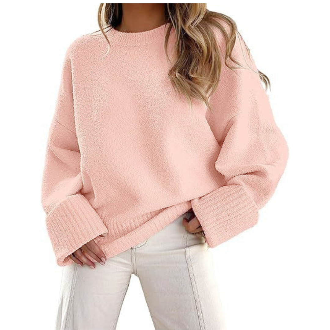 Oversized Fluffy Knit Jumper with Soft Loose-Fit Shape