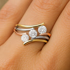 Three-Tone Zirconia Orbit Ring