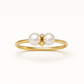 Fine Double Pearl Gold-Tone Ring