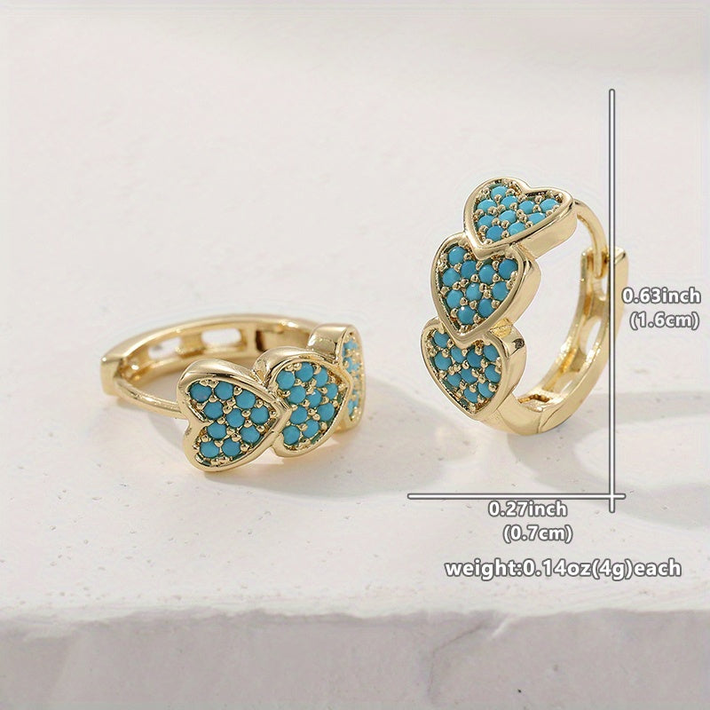 Turquoise Heart Hoop Earrings