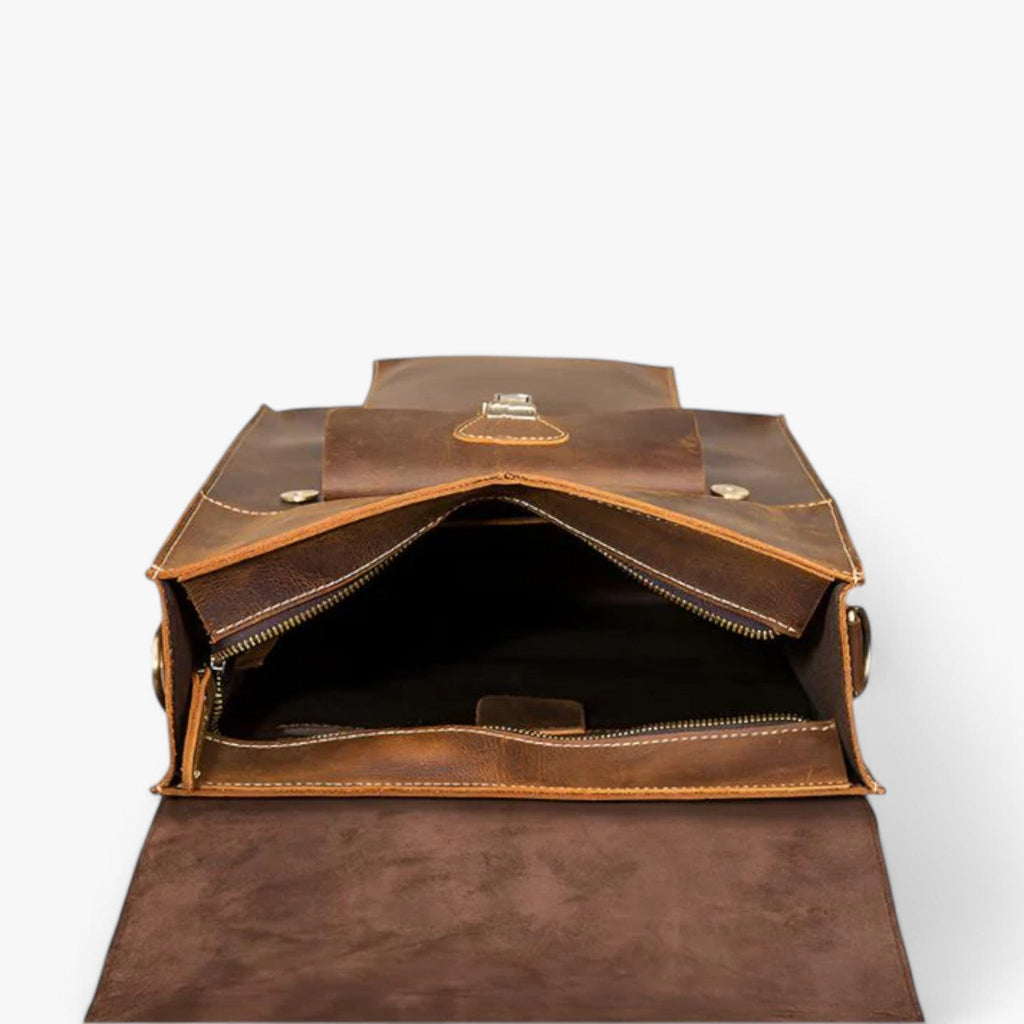 Men's Convertible Leather Backpack and Briefcase