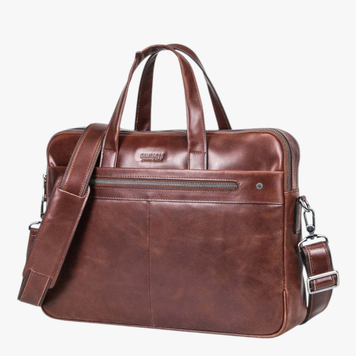Elegante, exclusieve laptoptas van echt leer voor heren
