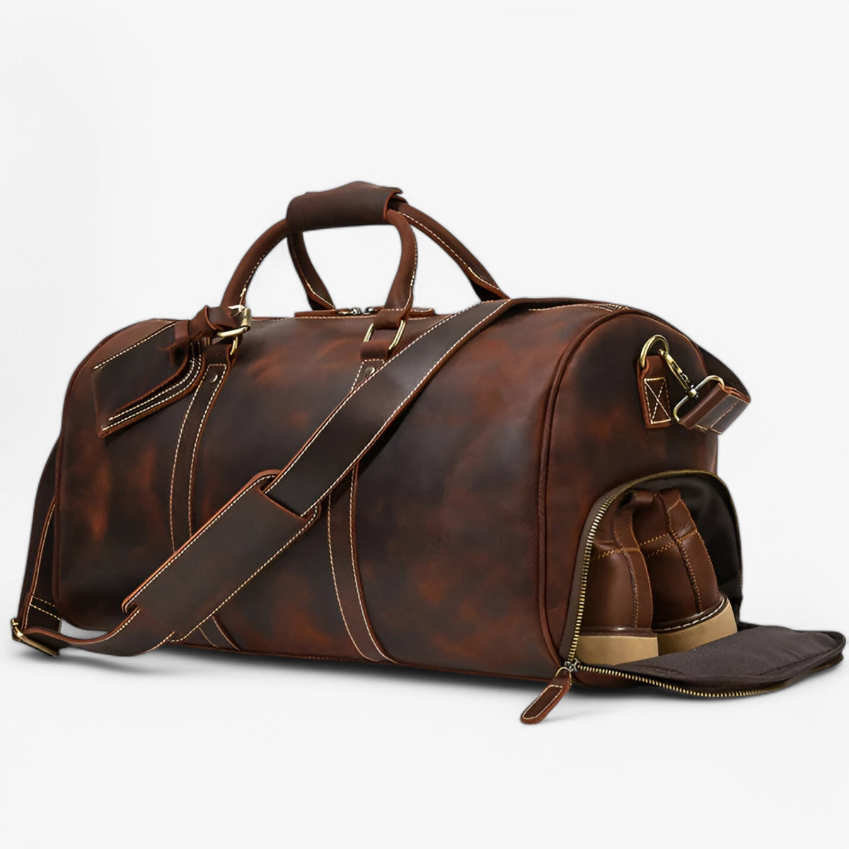 Full Genuine Leather Carry-On Weekend Travel Bag