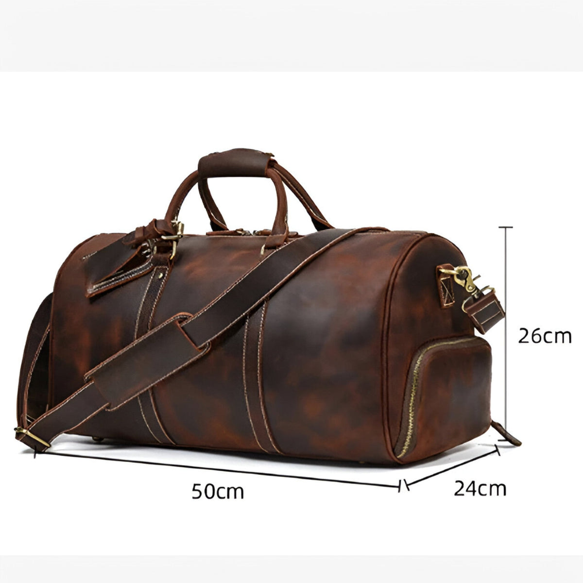 Full Genuine Leather Carry-On Weekend Travel Bag