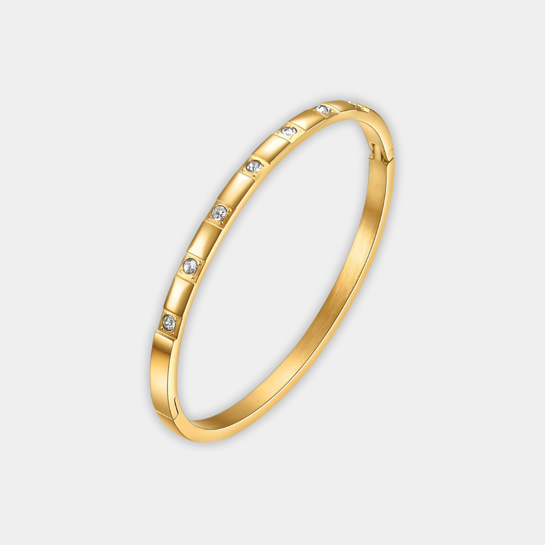 Slim Bangle Bracelet with Stone Accents