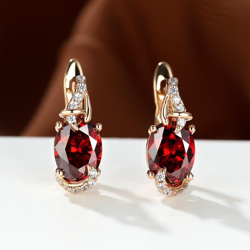 Round and Oval-Cut Stone Drop Earrings
