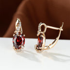 Round and Oval-Cut Stone Drop Earrings