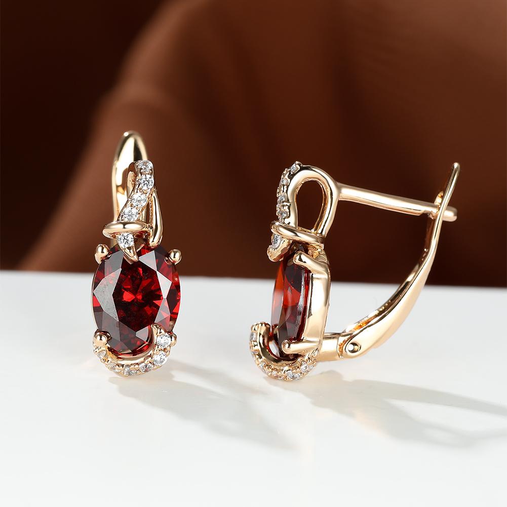 Round and Oval-Cut Stone Drop Earrings