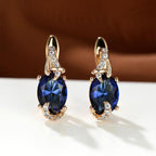 Round and Oval-Cut Stone Drop Earrings