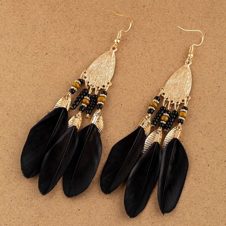 Bohemian Retro Feather Earrings