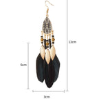 Bohemian Retro Feather Earrings