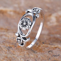 Vintage-Style Bohemian Silver-Plated Flower Ring