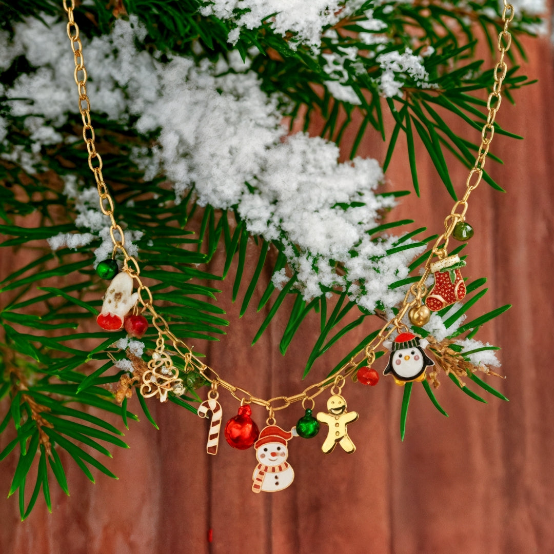 Christmas Charm Gold-Tone Chain Necklace