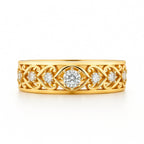 Hollow Zirconia Fine Gold-Tone Ring