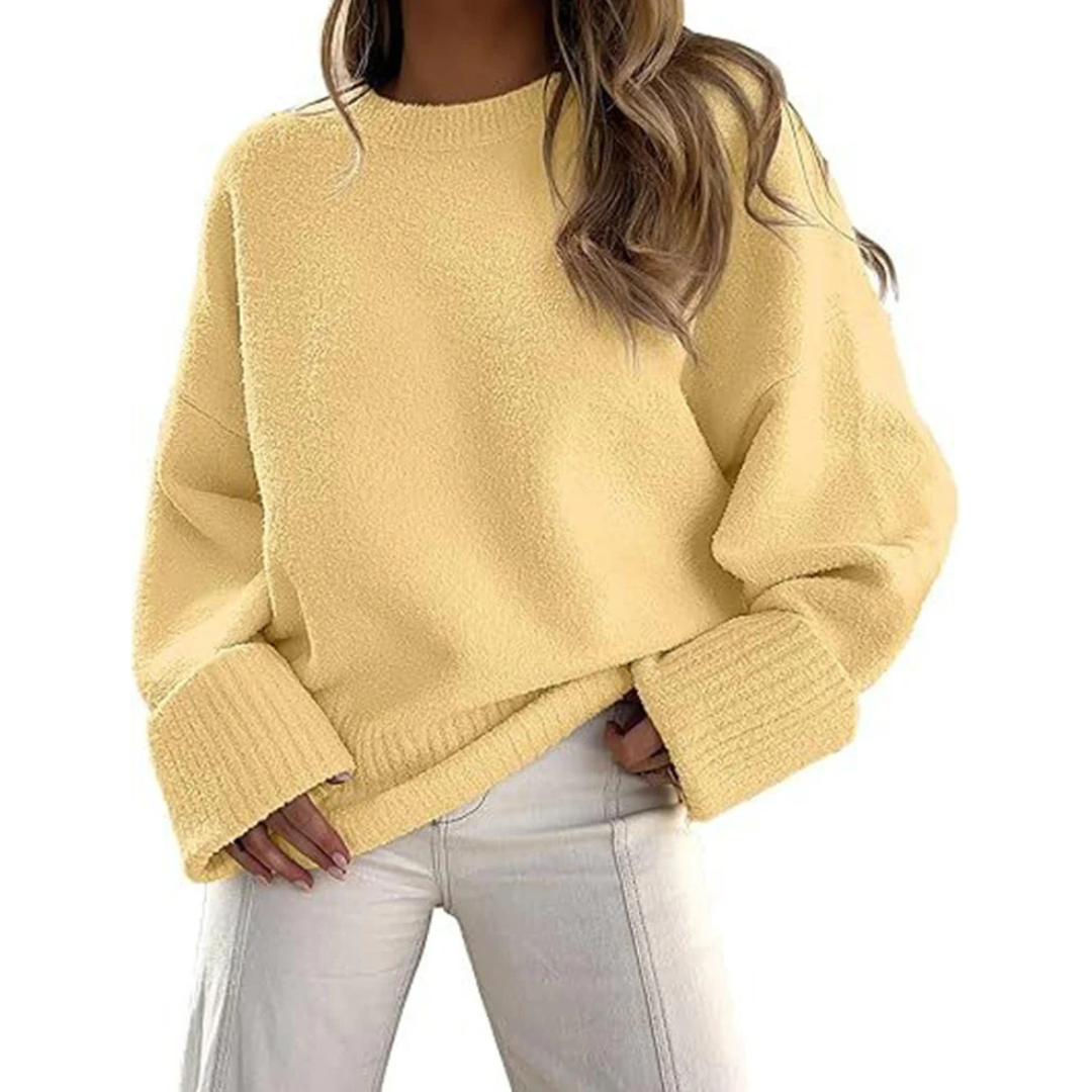 Oversized Fluffy Knit Jumper with Soft Loose-Fit Shape