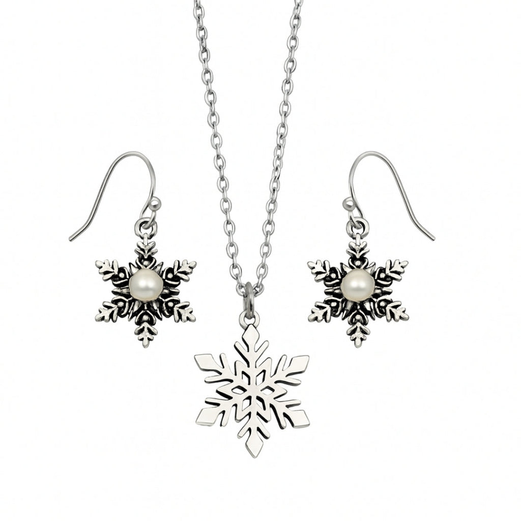 Snowflake Pearl Jewellery Set