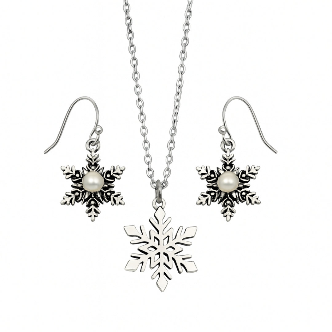 Snowflake Pearl Jewellery Set