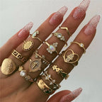 Adjustable Boho Ring Pack of 8 to 12 Stacking Rings