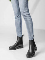 Waterdichte chelsea-regenlaarzen met matte rubberen afwerking