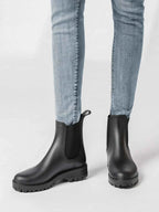 Waterdichte chelsea-regenlaarzen met matte rubberen afwerking